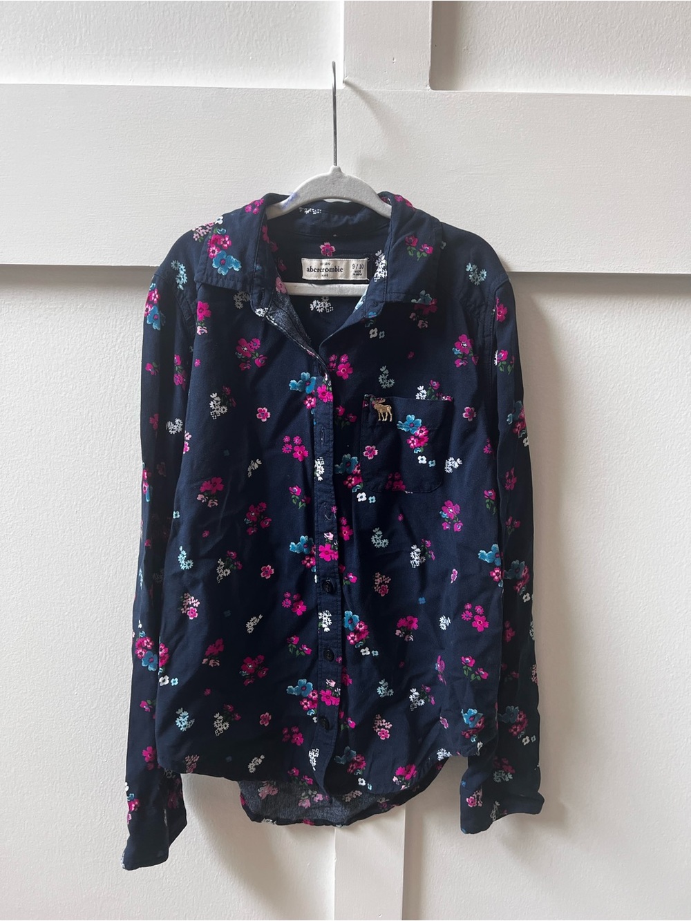 Abercrombie & Fitch Navy Floral Button-Down Shirt